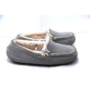 UGG Ansley Slipper Shoes Womens Size 8 Gray Suede Slip On Sheepskin 1106878